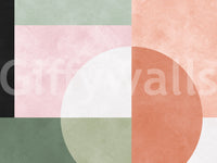 An artistic minimalist form mural for home decor.

