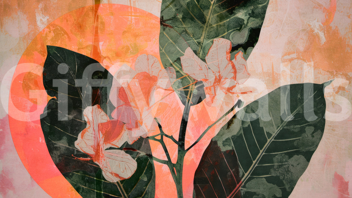 A high-quality serene flower wall mural for walls.