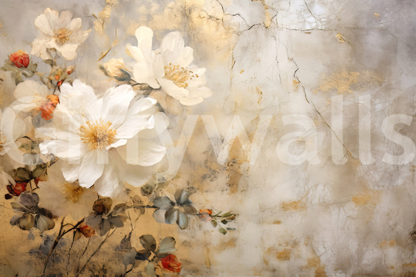 Ivory Petals Wall Mural -2578336