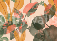 A high-quality serene leaf wall mural for walls.