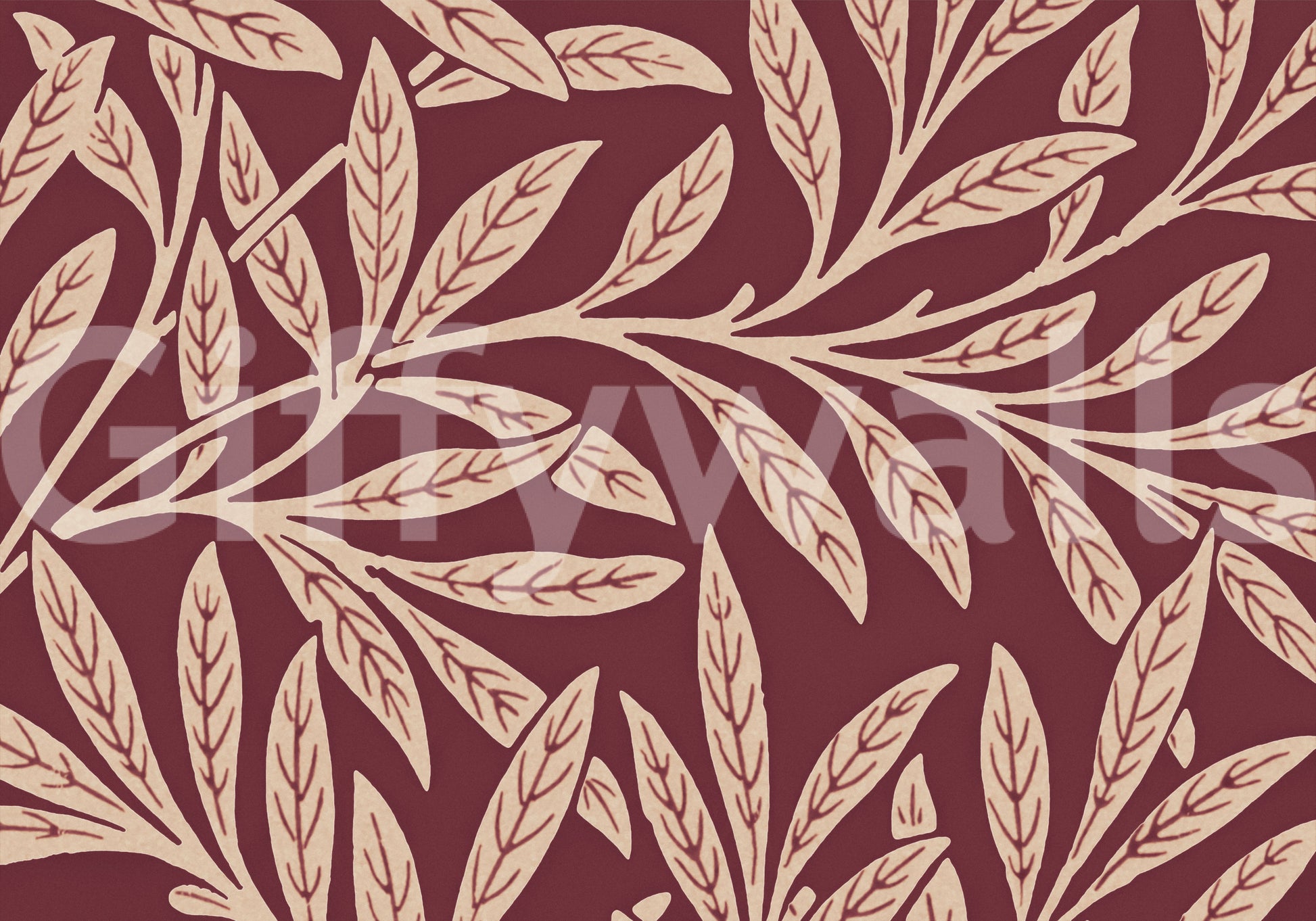 A high-quality serene leaf wall mural for walls.