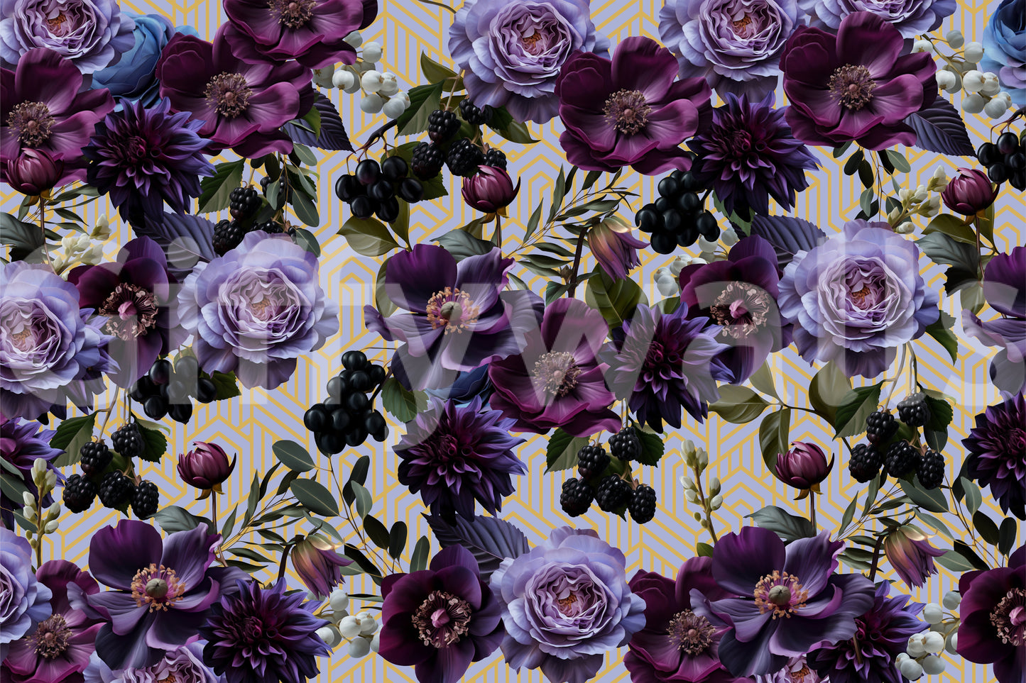 A high-quality serene flower wall mural for walls.