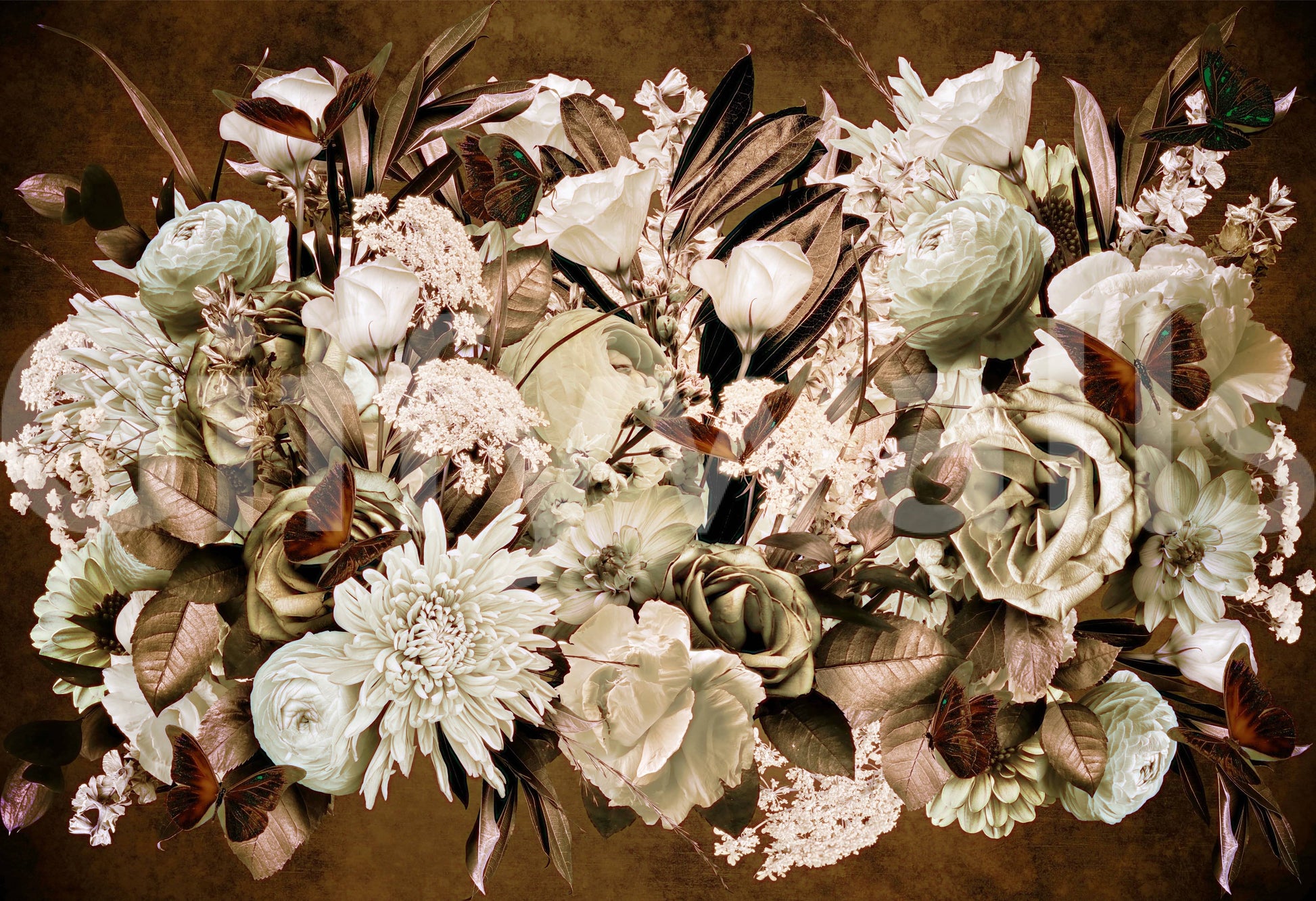 A high-quality serene flower wall mural for walls.