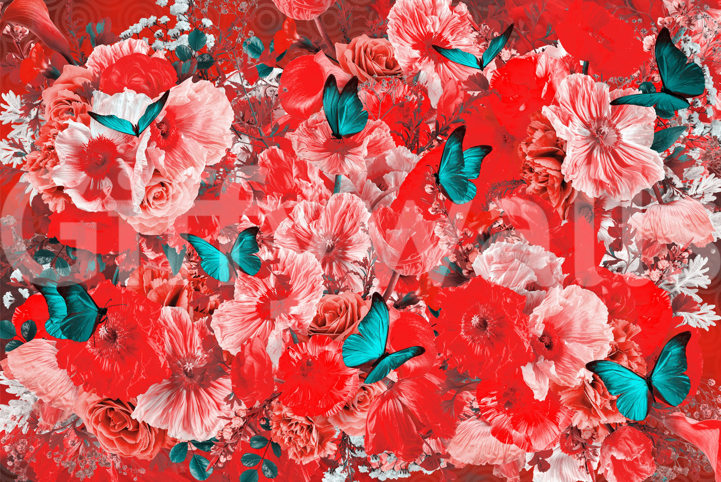 A high-quality serene flower wall mural for walls.