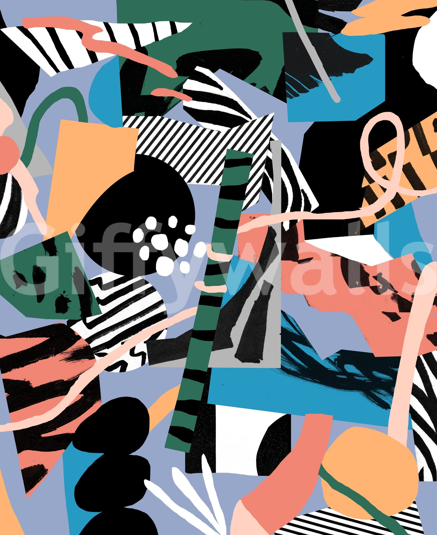 A high-quality minimalist block wall mural for walls.