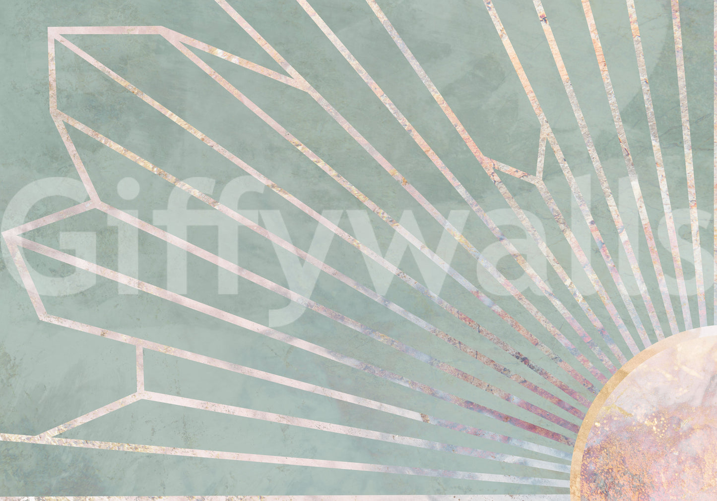 Soft Geo Sunrise Wall Mural -2464593