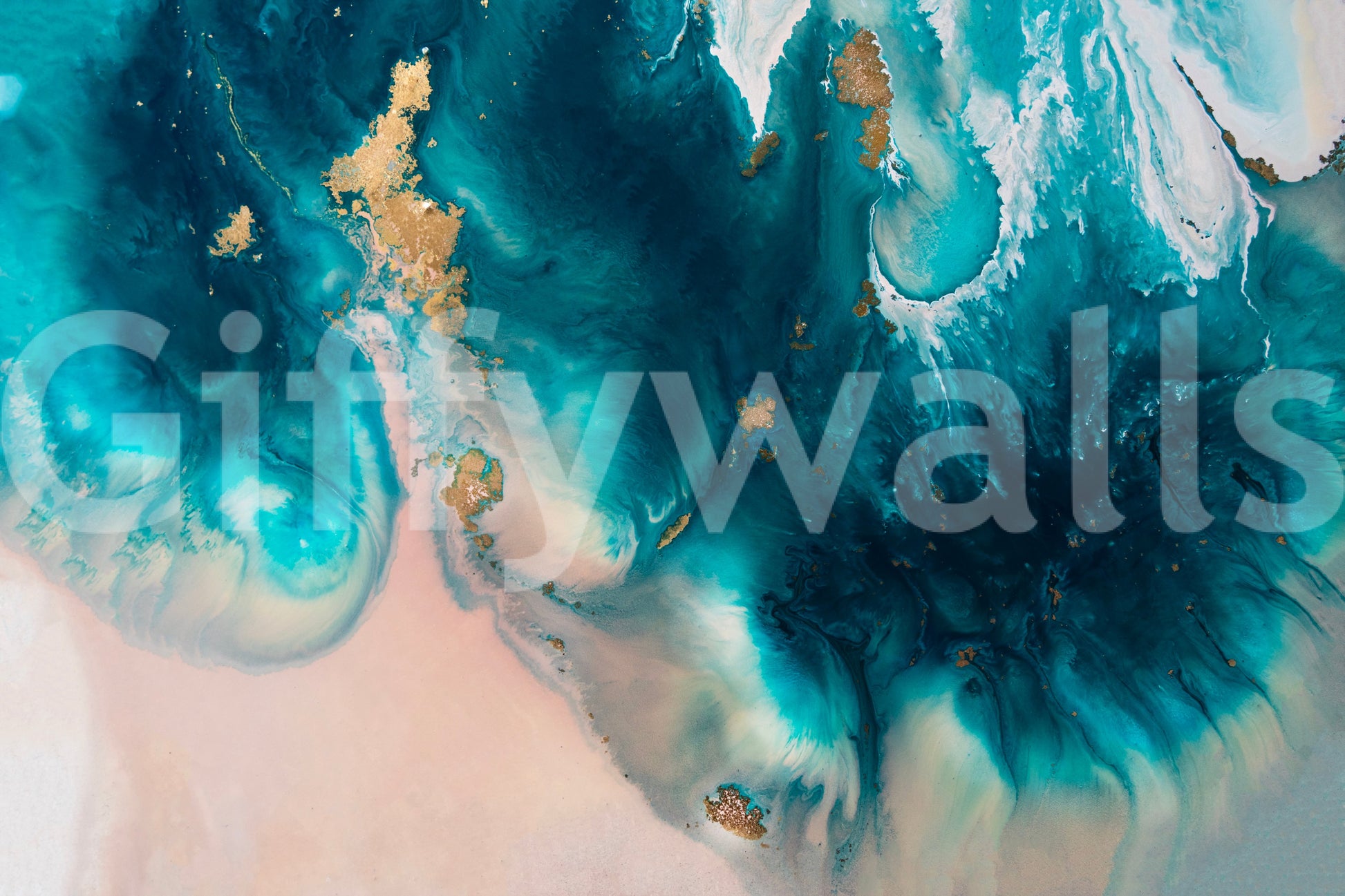 A high-quality serene blue wall mural for walls.