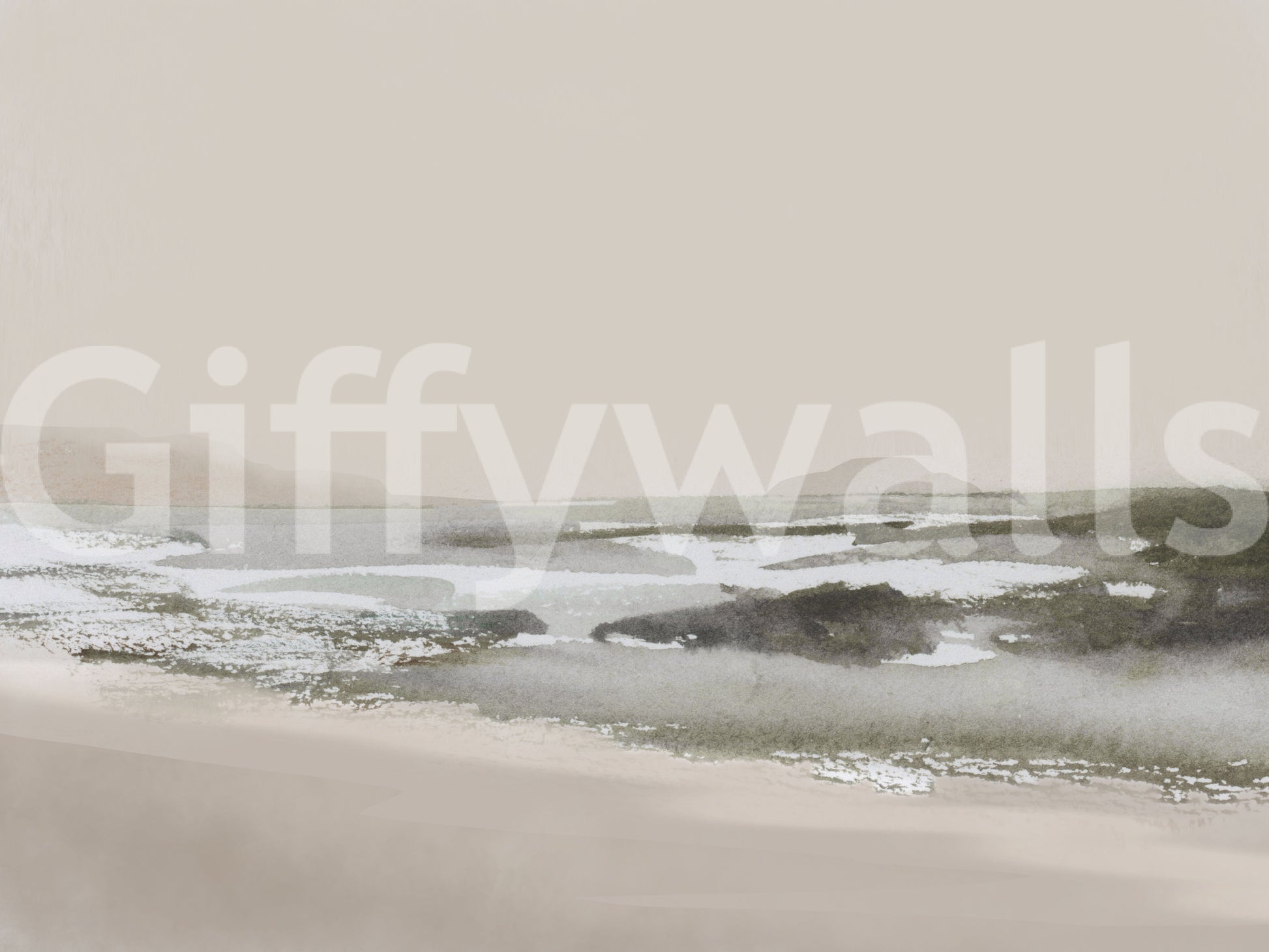A high-quality serene ocean wall mural for walls.