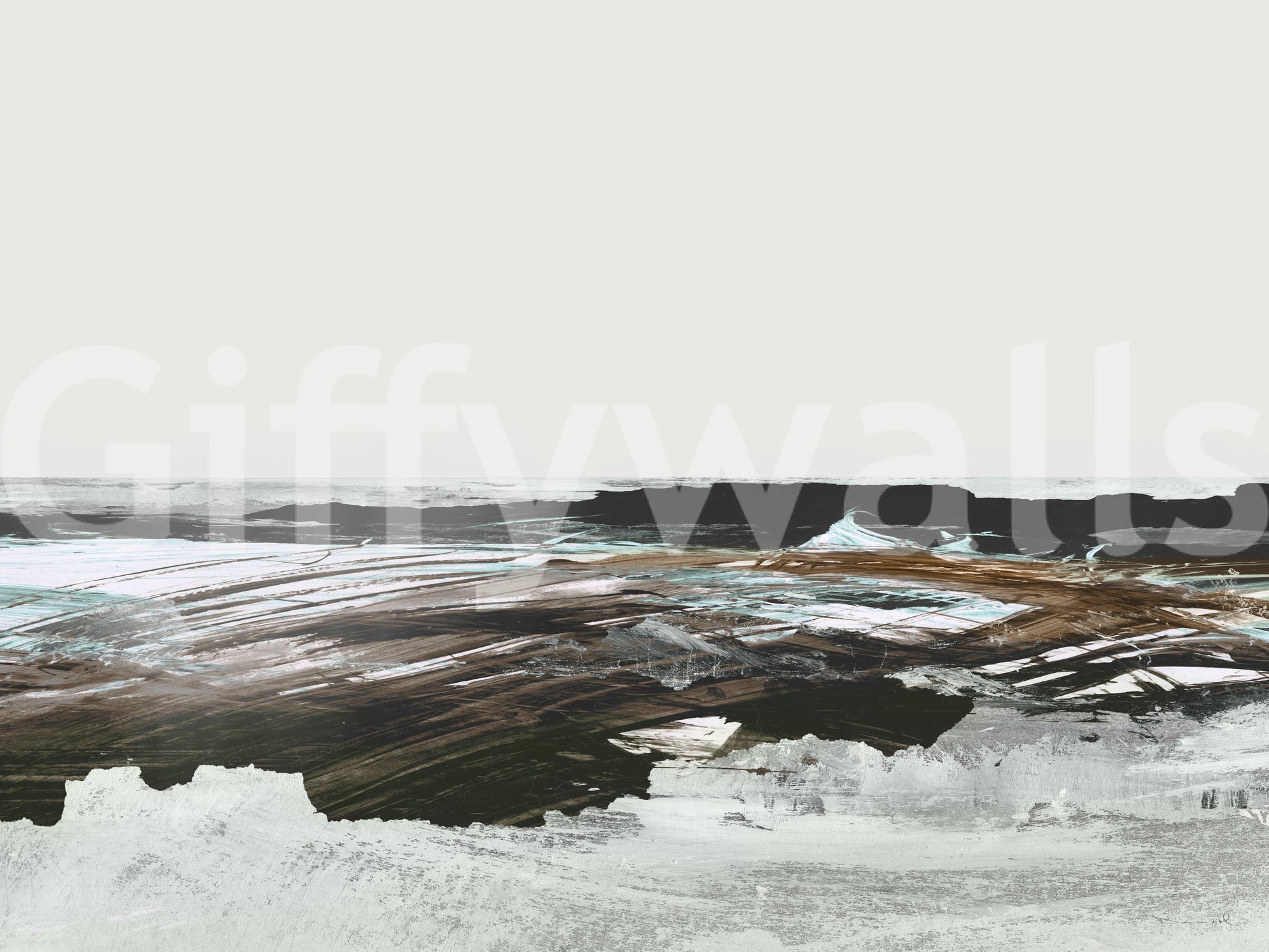 A high-quality serene ocean wall mural for walls.