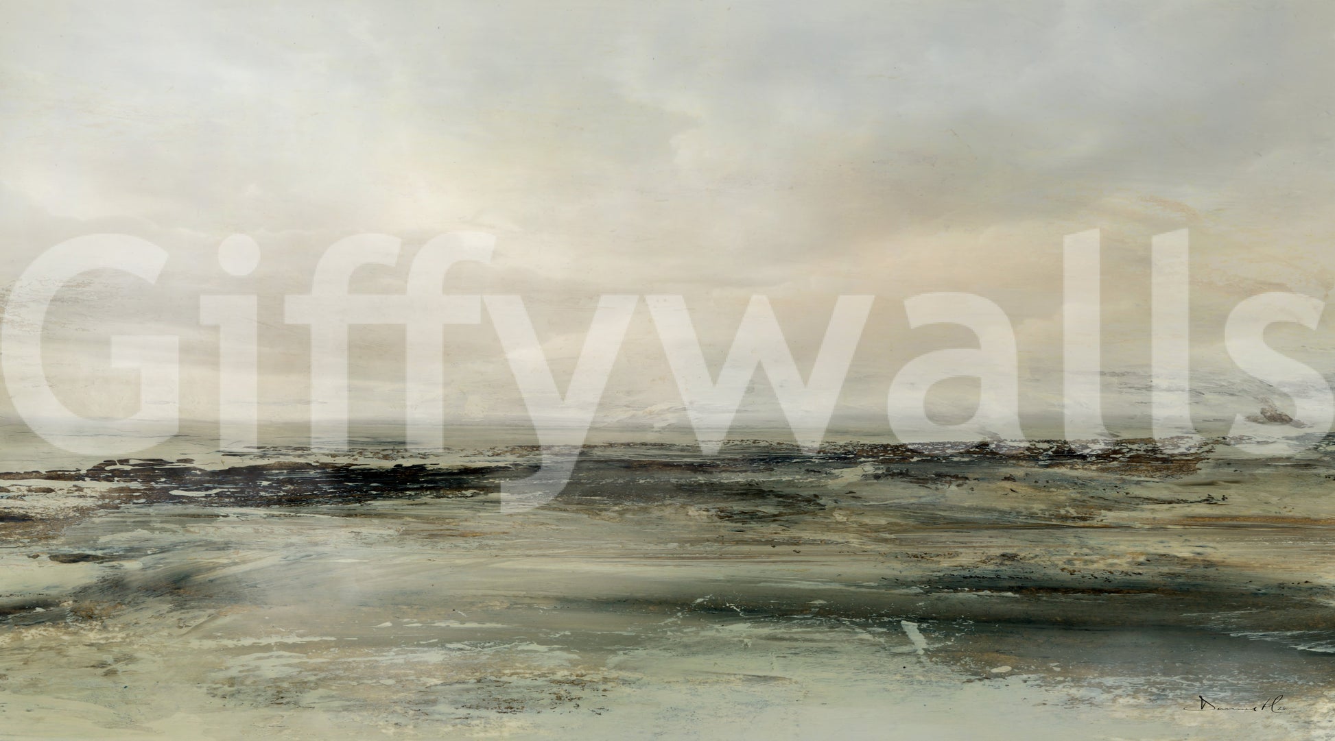 A high-quality serene ocean wall mural for walls.