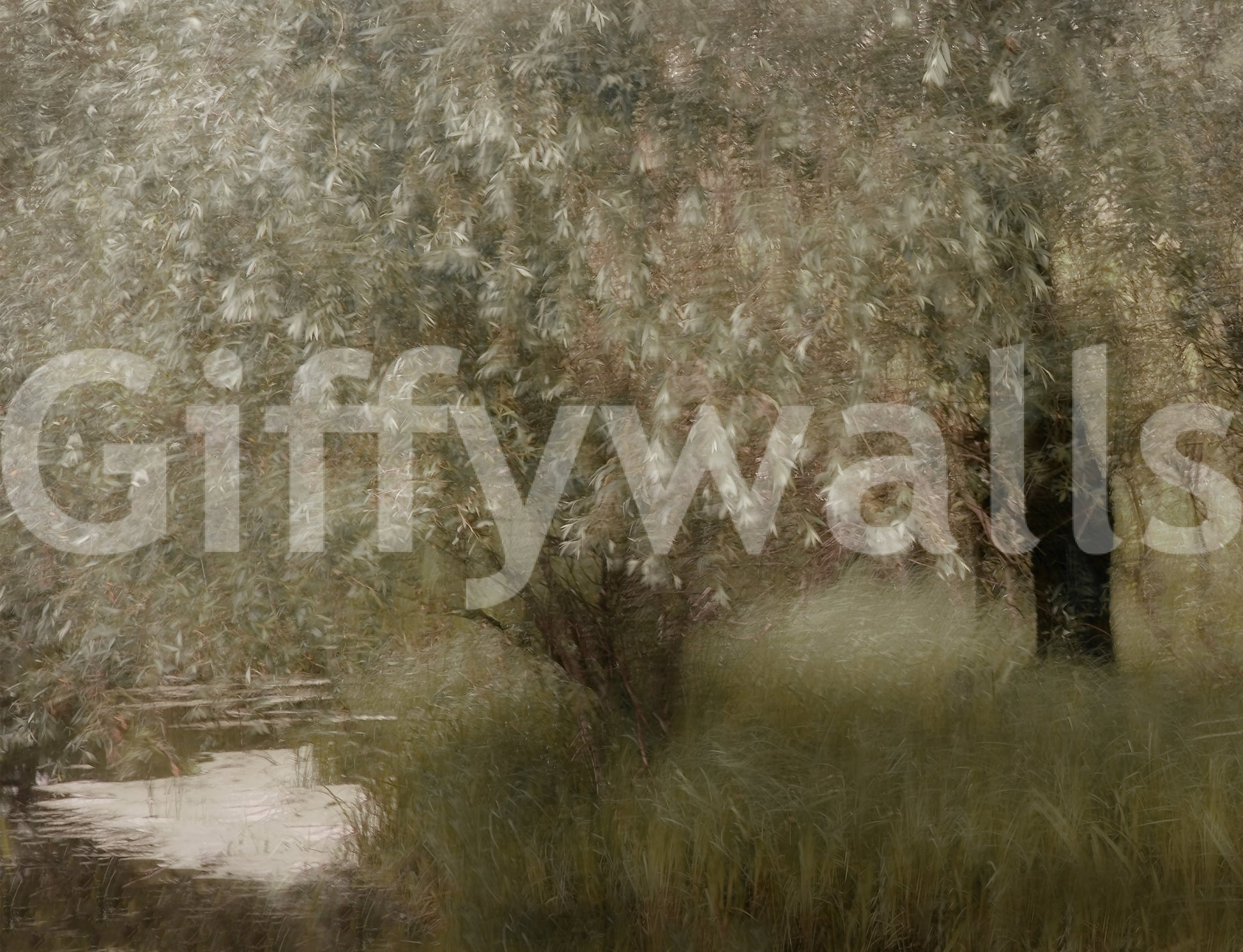 A high-quality serene leaf wall mural for walls.