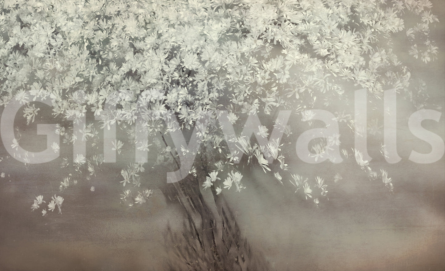 A high-quality serene flower wall mural for walls.