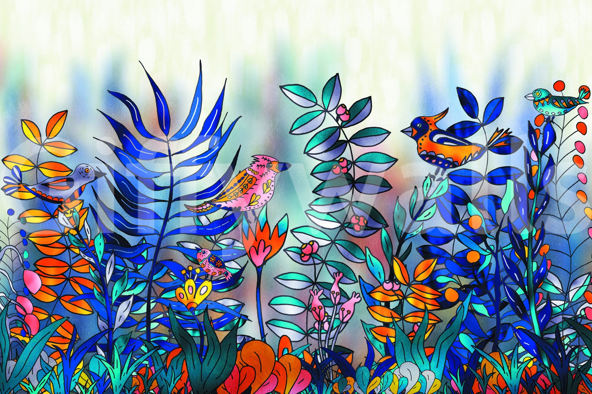 A high-quality minimalist tree wall mural for walls.