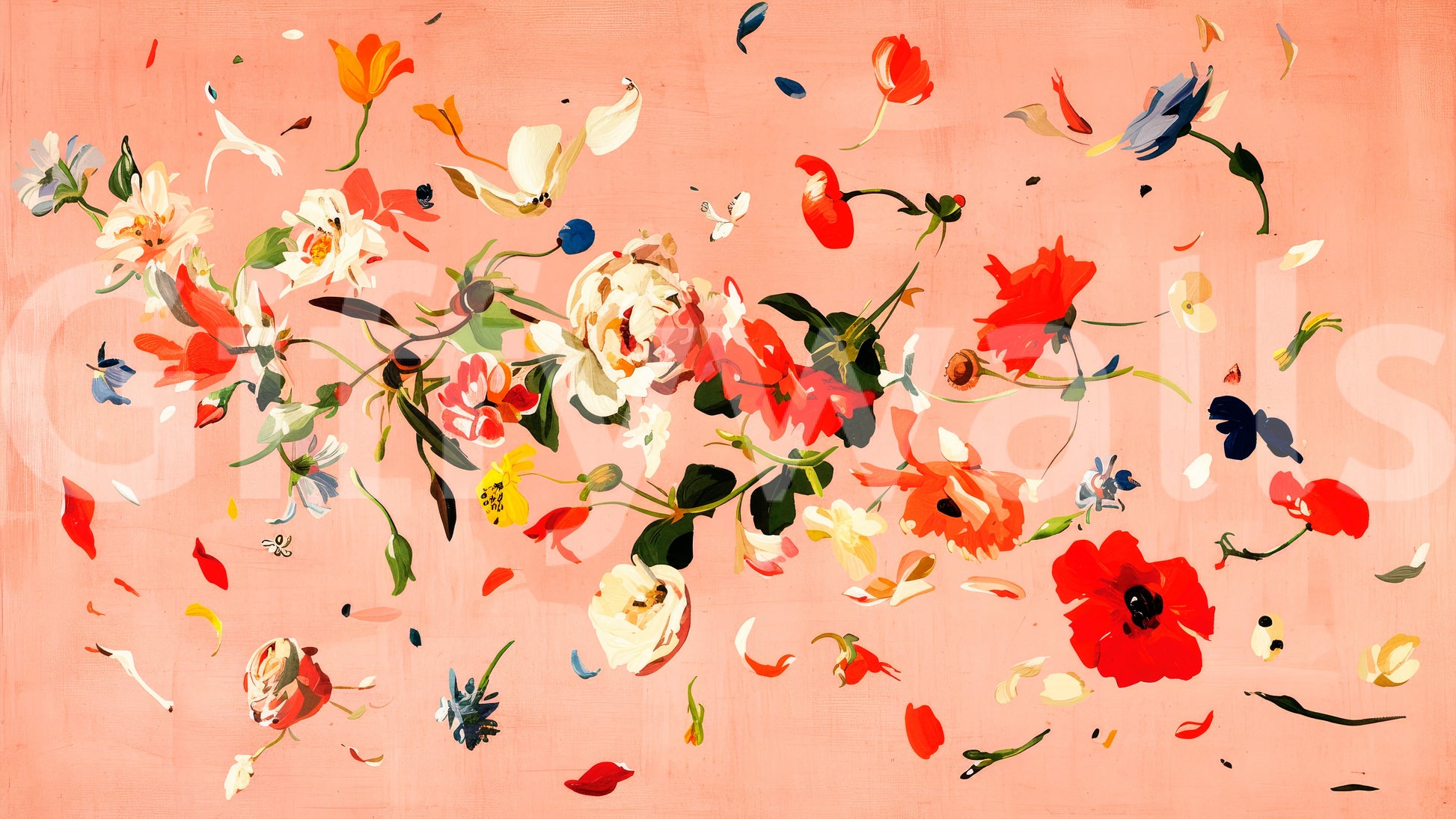 A high-quality serene flower wall mural for walls.