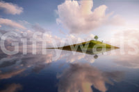 A high-quality serene ocean wall mural for walls.