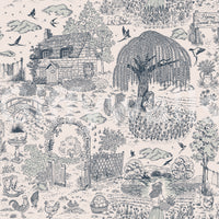 A calming abstract design wallpaper mural that defines a space.