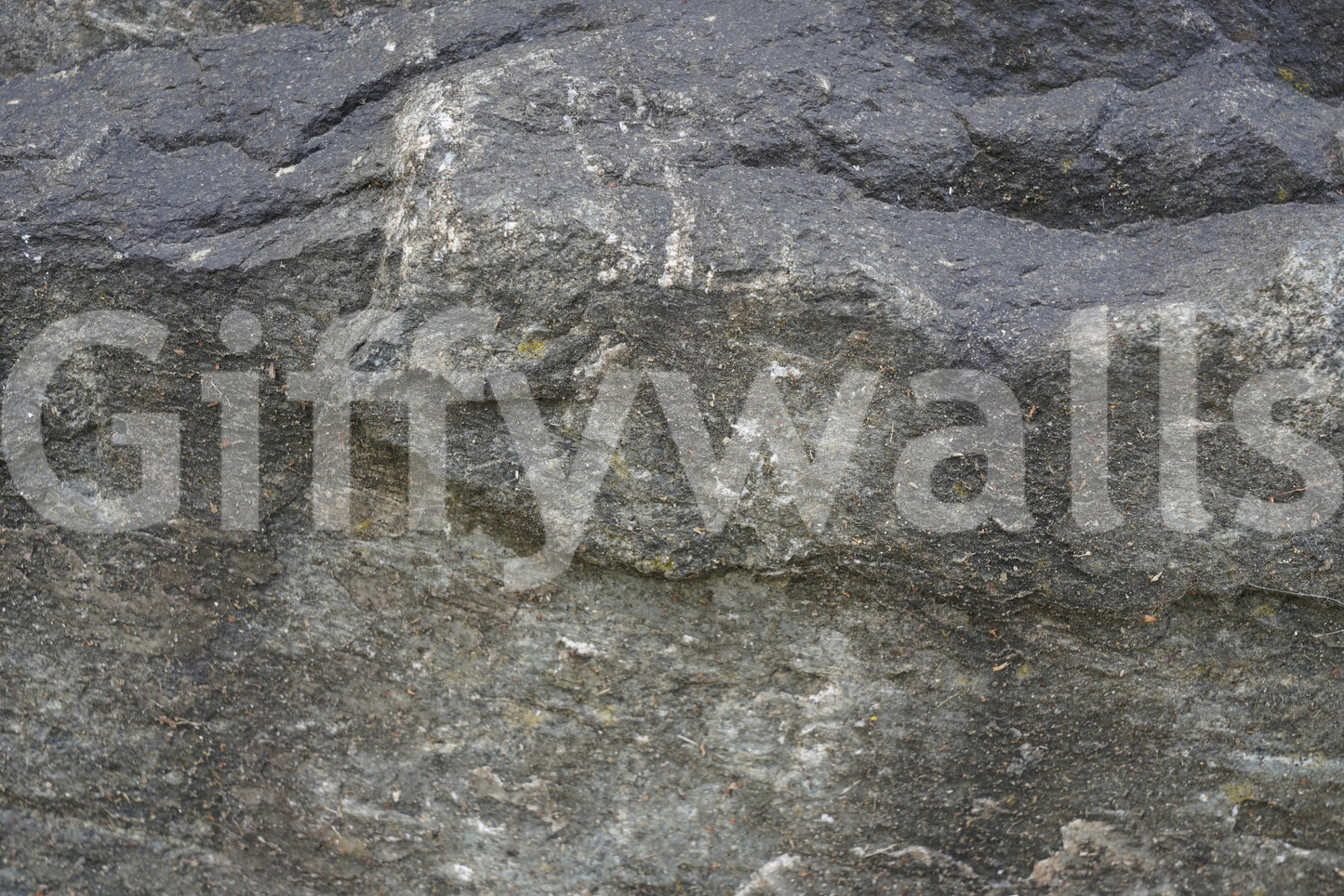 Kitchen nook with realistic Aged Stone Surface wallpaper.