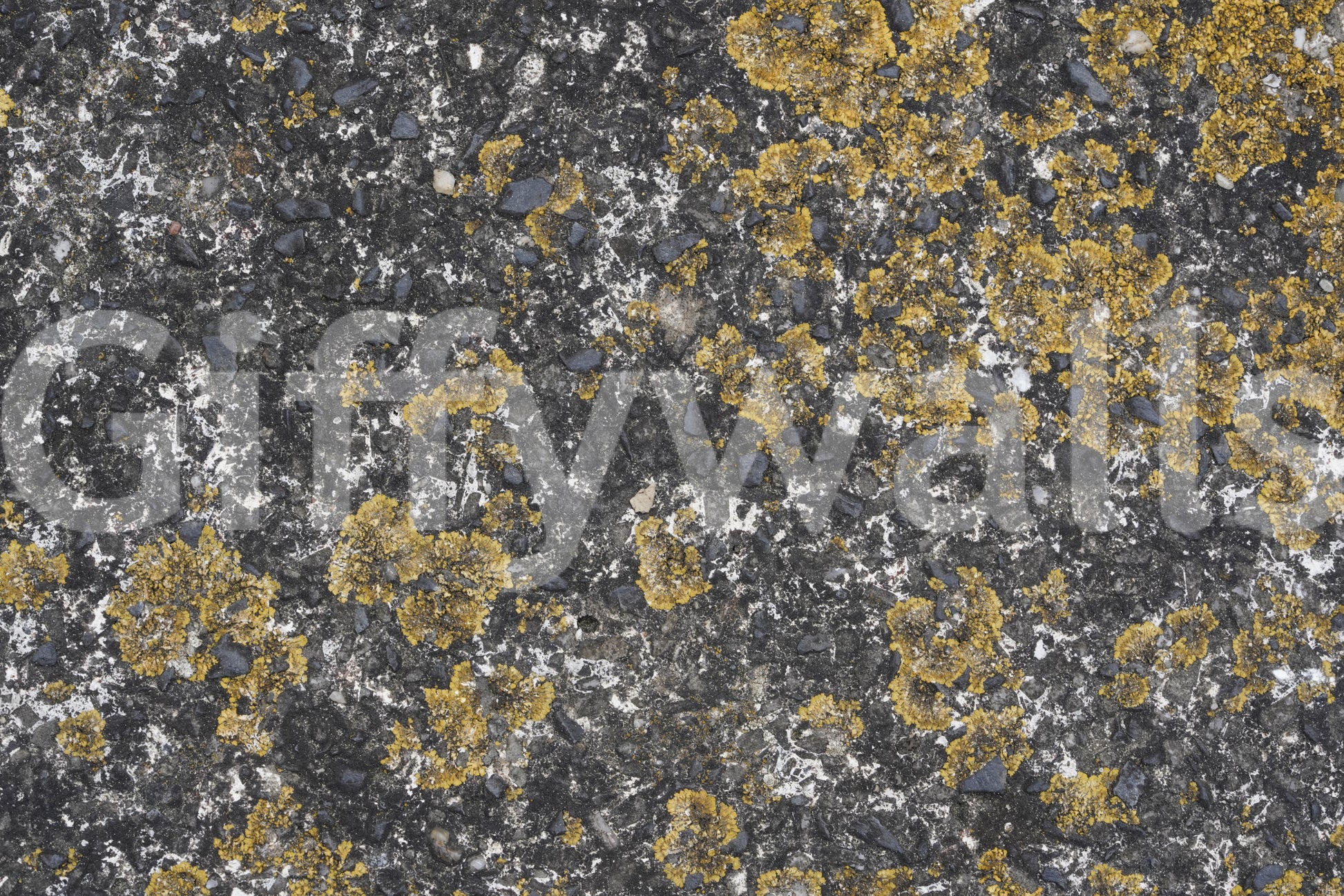 Corner view of the stone pattern extending around a fireplace.