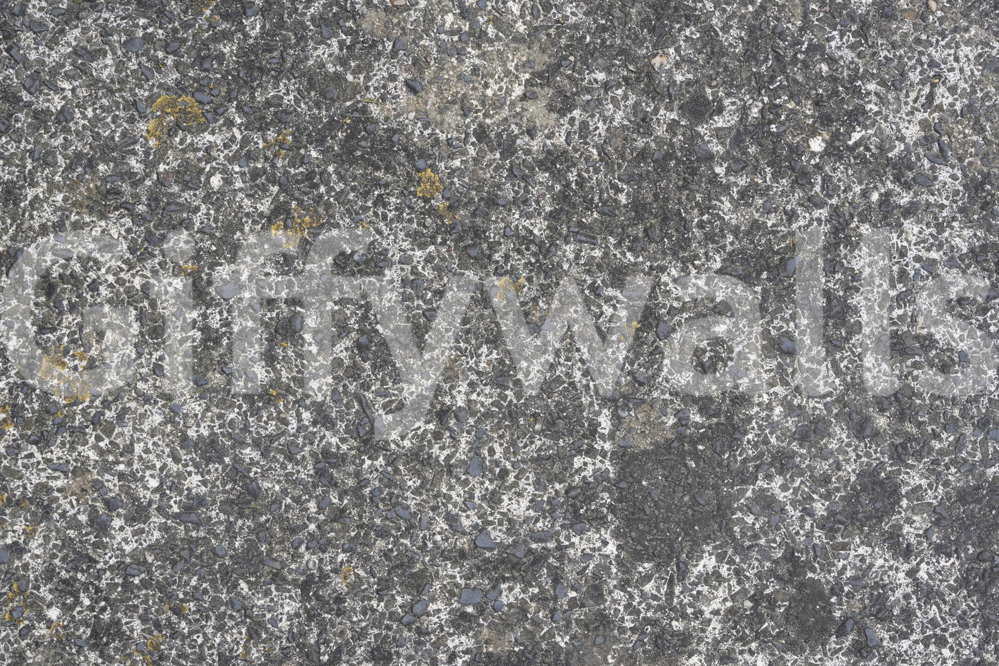 Full wall view of speckled stone wallpaper mural.