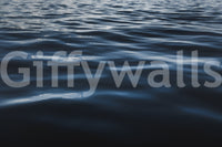 Full wall view of the water ripples mural.