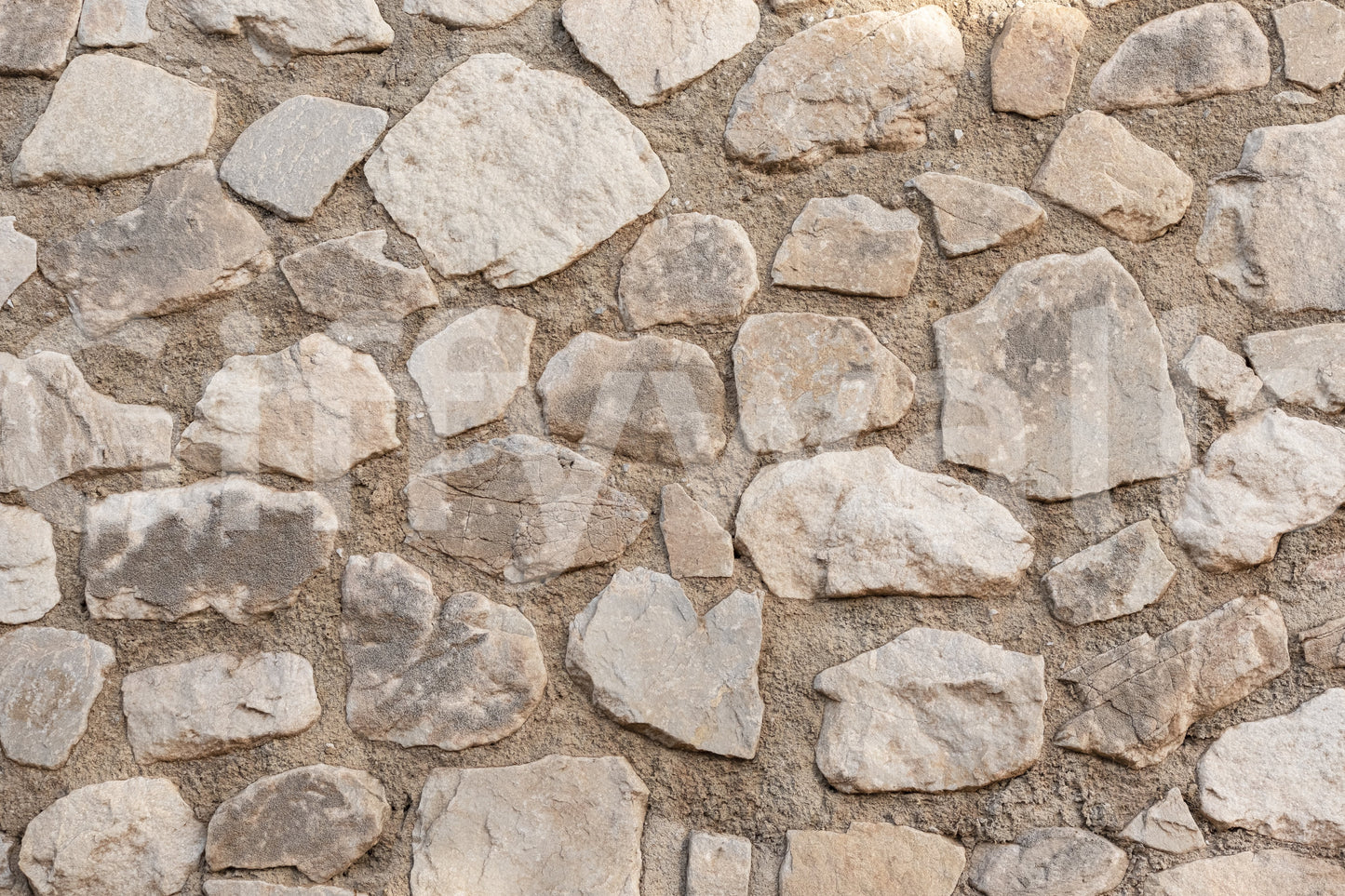 Large section of Old World Stone Wall Mural creating an accent wall.