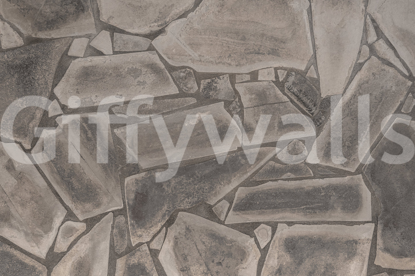 Elegant accent wall using the Tessellated Stone Wall Mural texture.