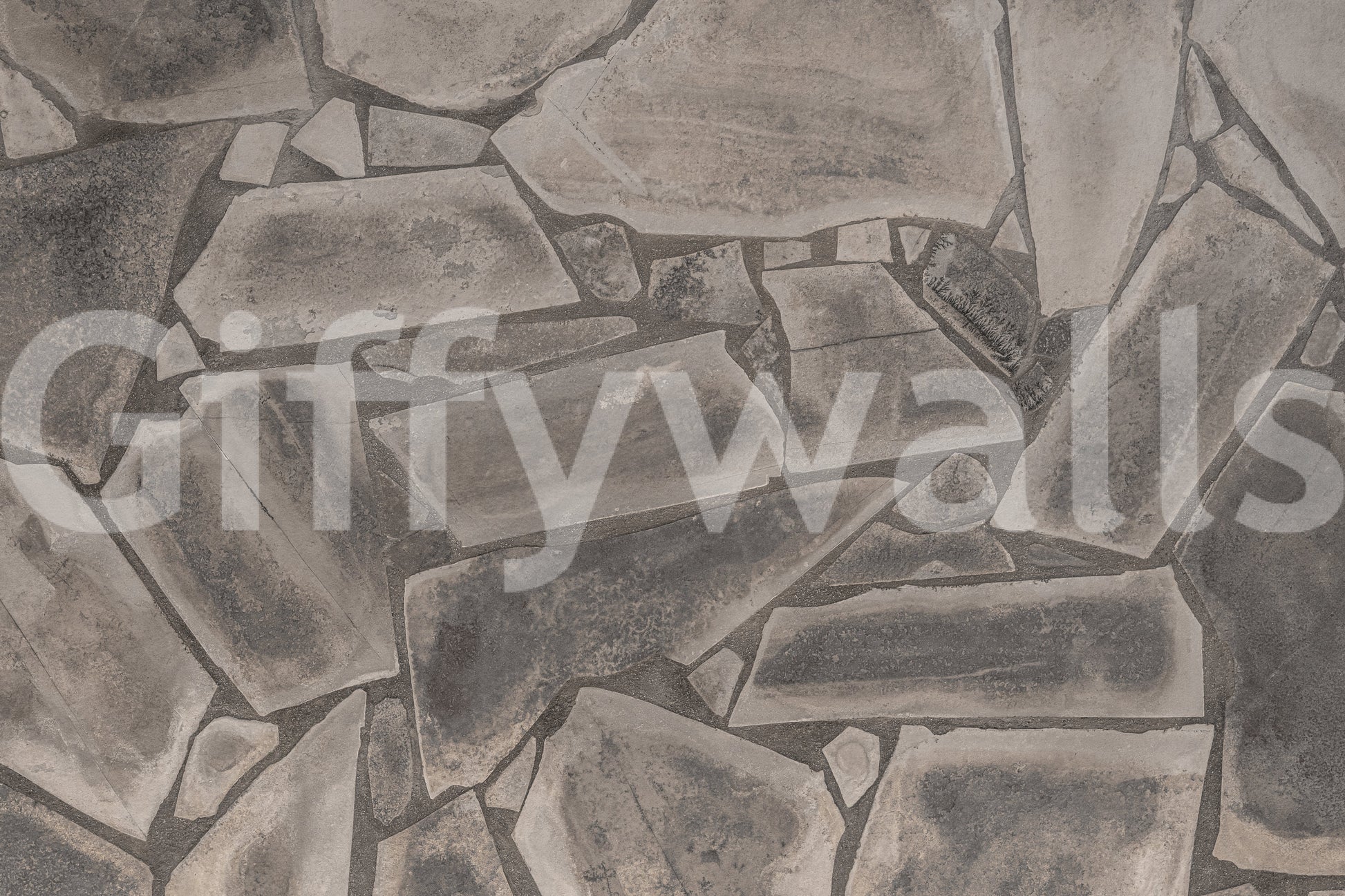 Elegant accent wall using the Tessellated Stone Wall Mural texture.