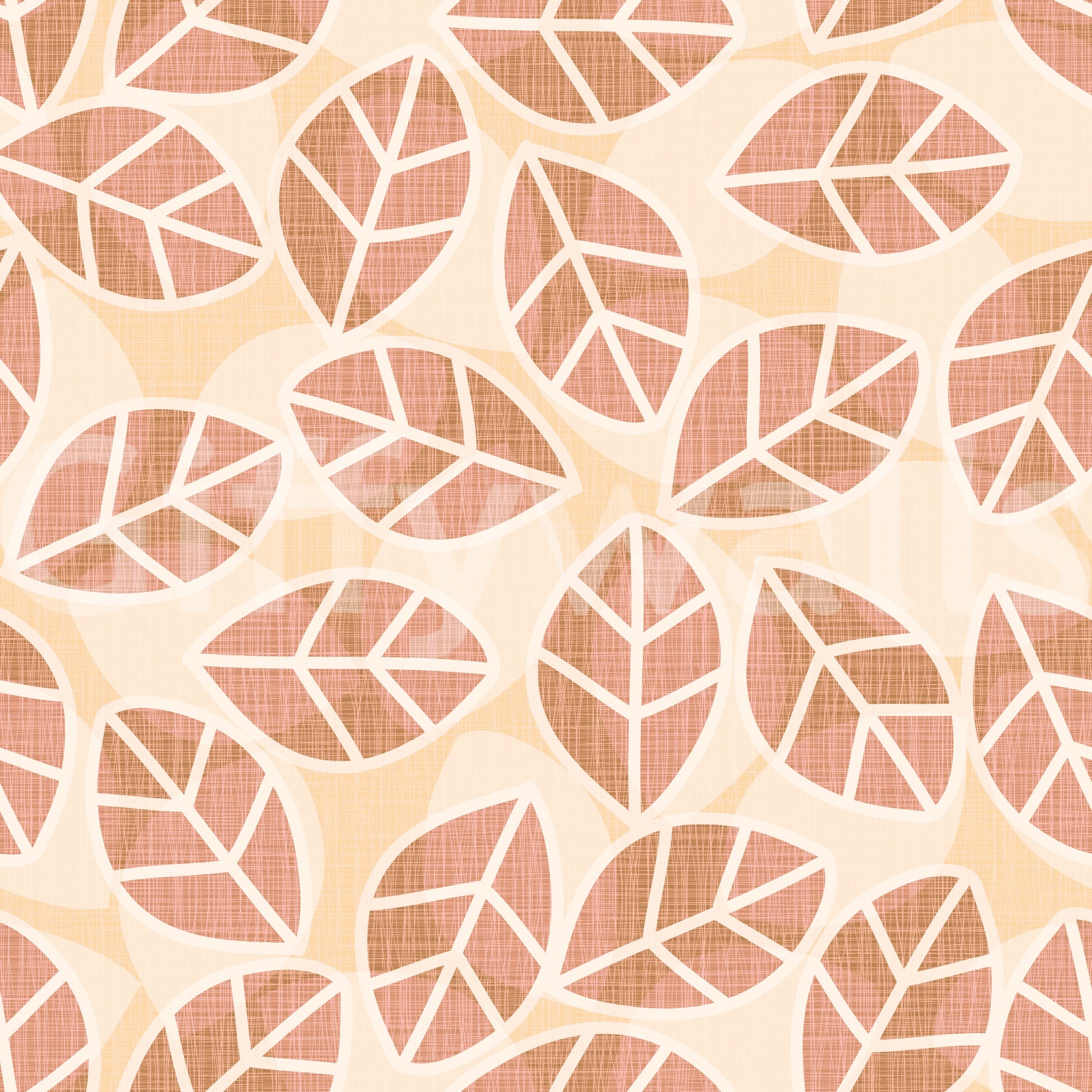 Subtle, warm tones in the Autumn Blush Leaves Wallpaper design.