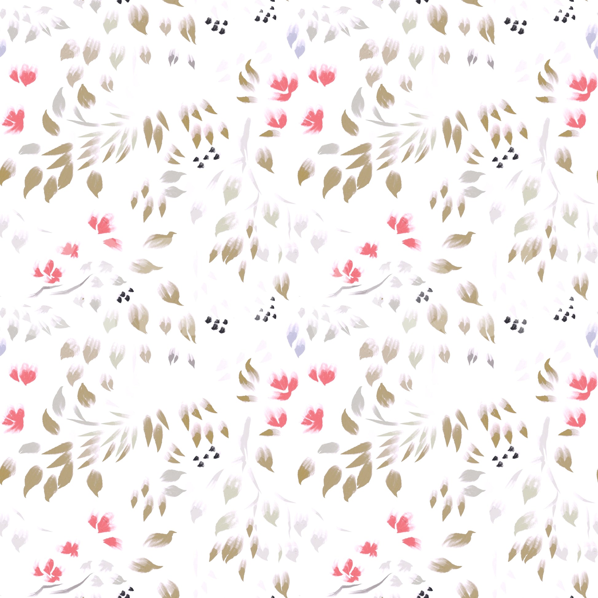 Elegant hallway featuring the striking Painterly Petals Wallpaper as an accent.