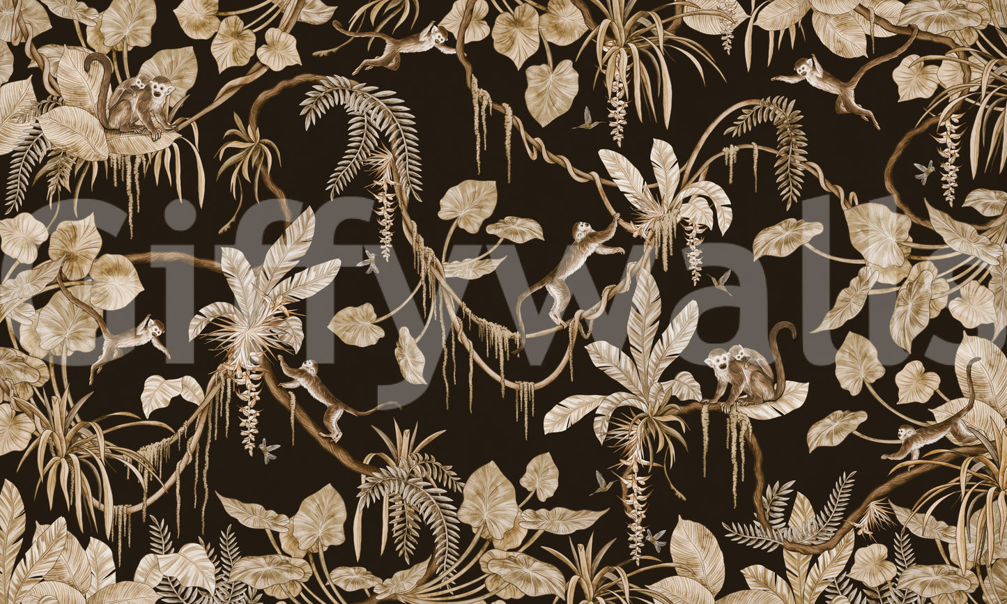 Bedroom headboard wall with the green Jungle Canopy.