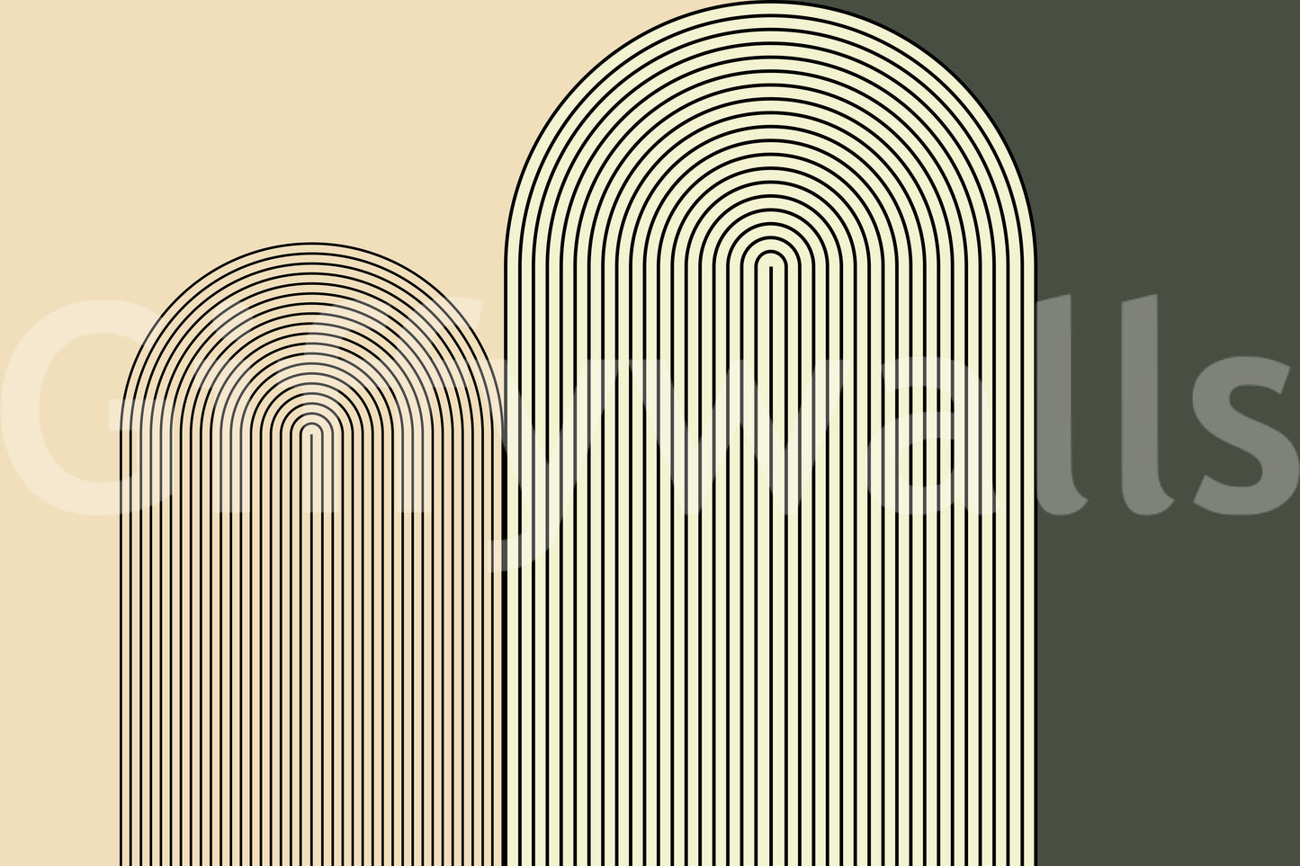 M-C Geo No 01 -  Minimalist Arch Wall Mural