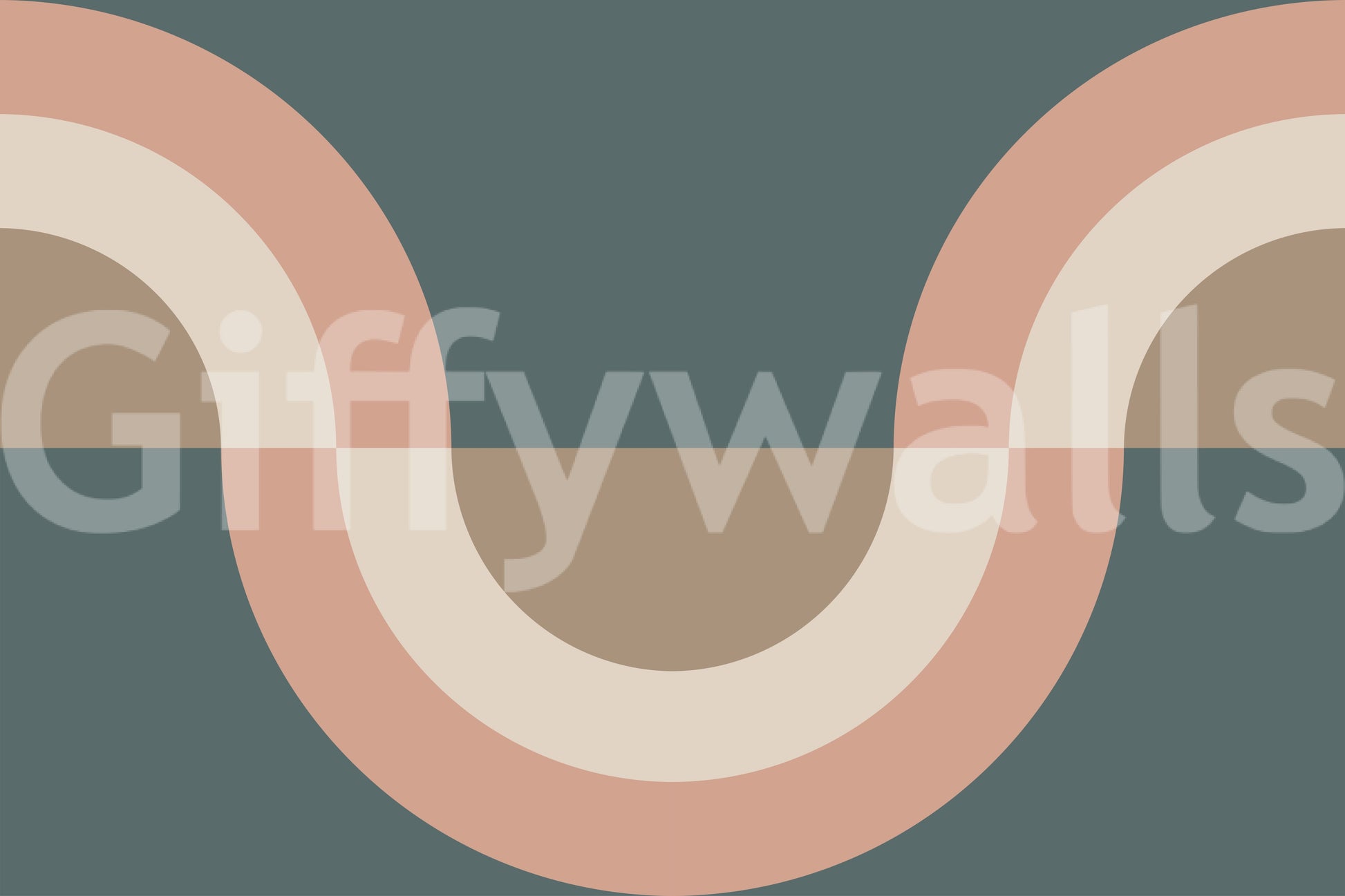 Corner of a creative studio featuring the awesome Modern Retro Arcs Decor Wallpaper.