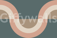 Corner of a creative studio featuring the awesome Modern Retro Arcs Decor Wallpaper.