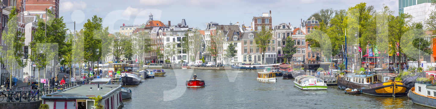 Whimsical Dutch Waterway Charm Wall Mural in a child's space.