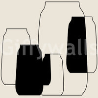 Full wall view of the Simple Vessel Shapes pattern, providing a calming, rhythmic design flow.