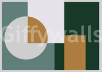 Balanced abstract Modern Geometric Harmony Wall Mural composition.