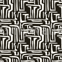 Abstract modern Modern Tribal Maze Wallpaper lines image.