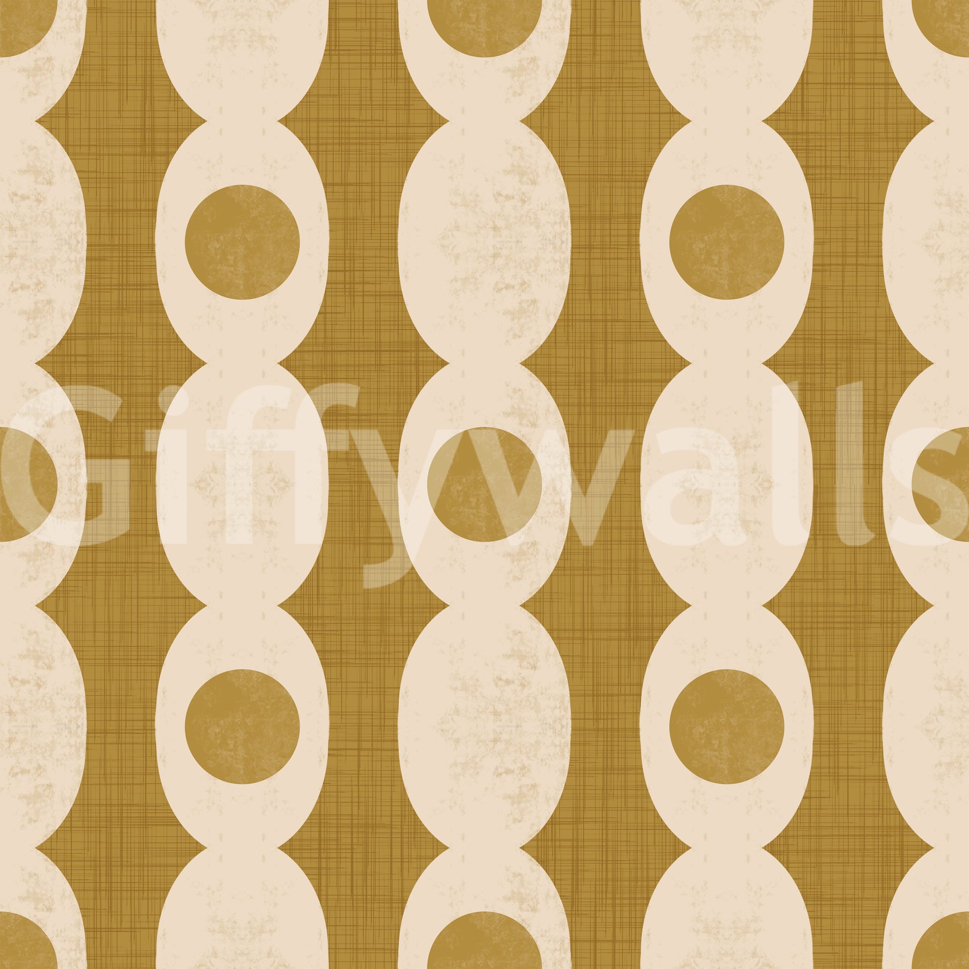 Sophisticated geometric Retro Ovals Wallpaper finish