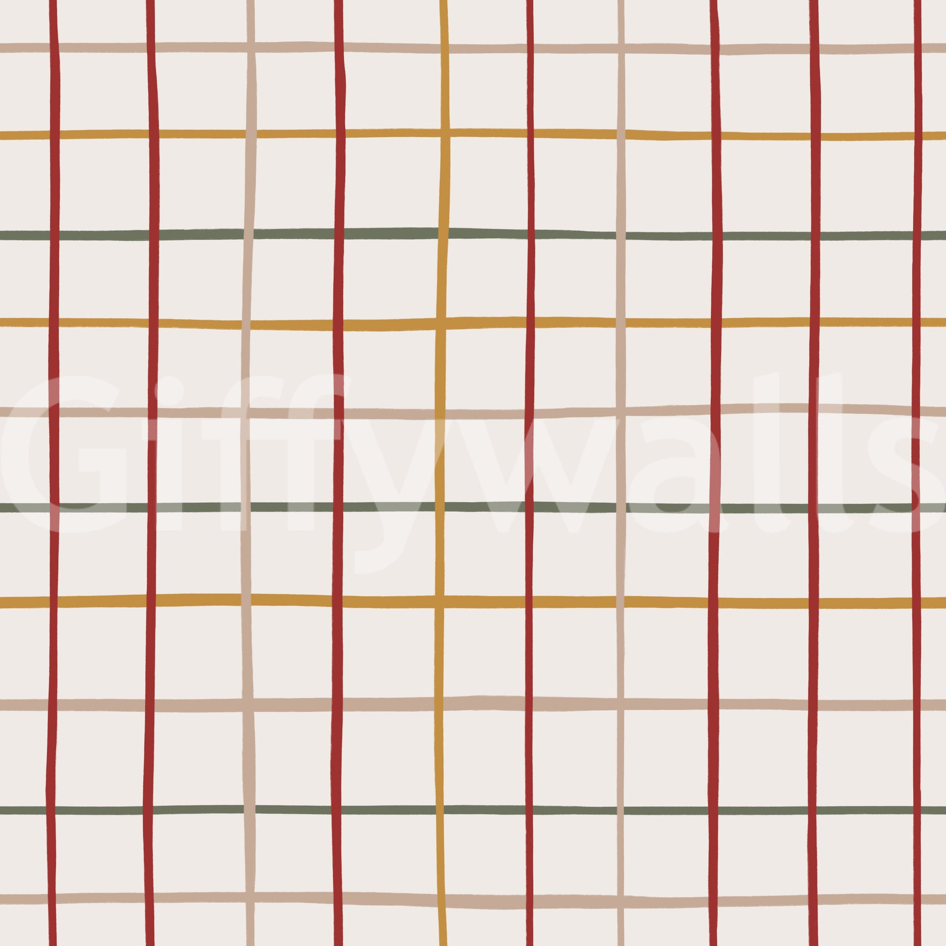 Stylish hallway using Cozy Checkered Warmth Wallpaper colors.