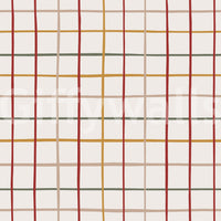 Stylish hallway using Cozy Checkered Warmth Wallpaper colors.