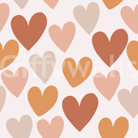 Harmonious heart Earthy Hearts Wallpaper pattern repeat.