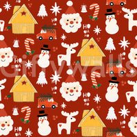 Happy Ho Ho Ho text on the Retro Christmas Cheer Wallpaper.