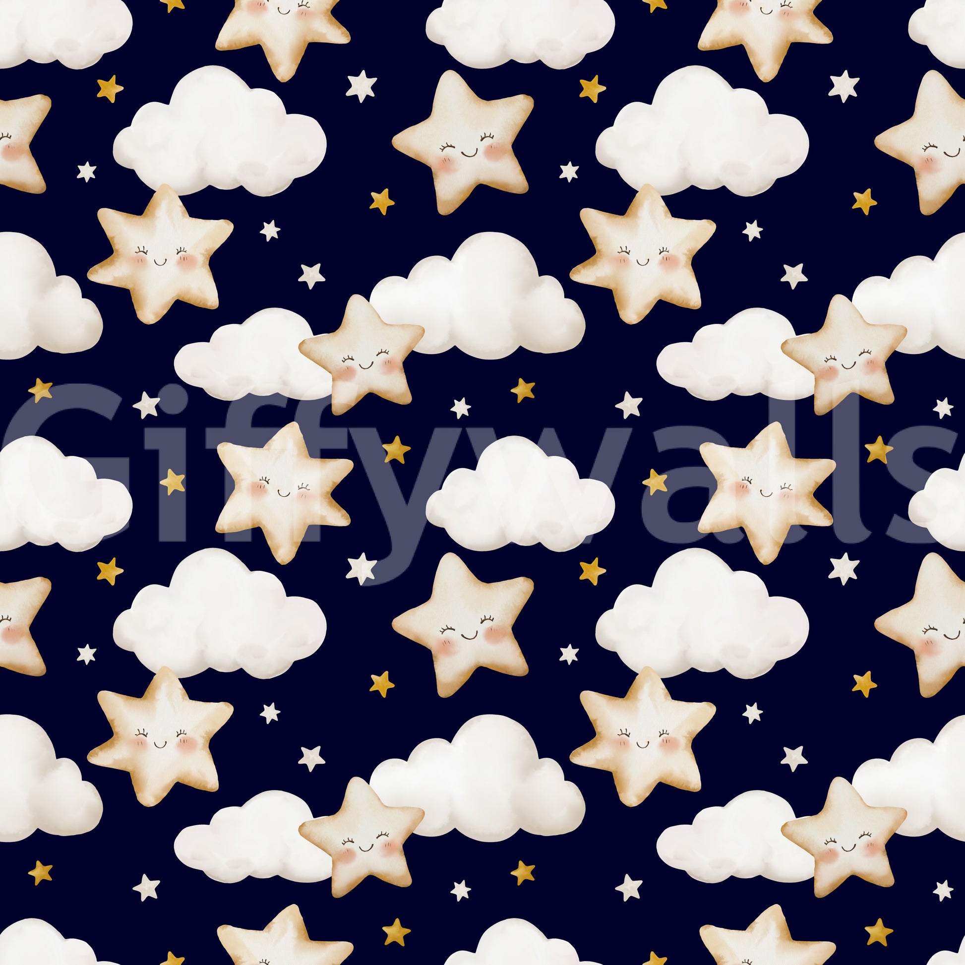 Gentle pattern of Sweet Dreams Starry Sky Wallpaper.