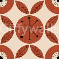 Bold Retro Bloom Pattern, striking repeating mid-century graphic wallpaper.