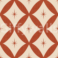 Retro Starburst Tile Wallpaper radiant spice orange colorway.