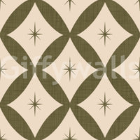Gobbledygook texture on Vintage Geometric Stars Wallpaper, trenchant look.