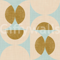 Willy-nilly beige Retro Harmony Wall Mural whimsical geometric lozenge.