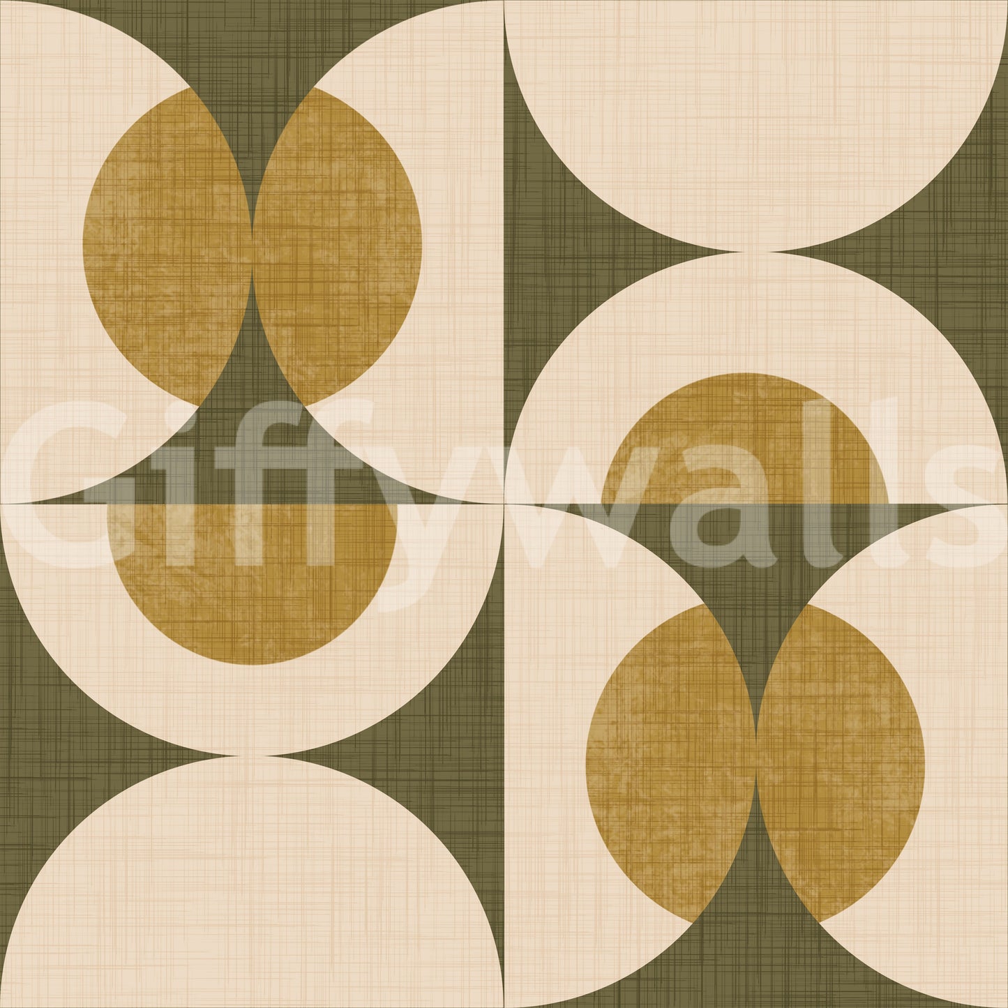 Retro Mid-Century Modern Harmony rhythmic pattern wallpaper