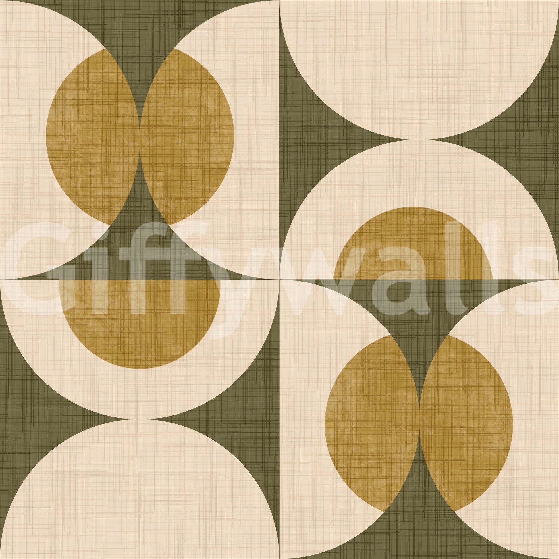 Retro Mid-Century Modern Harmony rhythmic pattern wallpaper