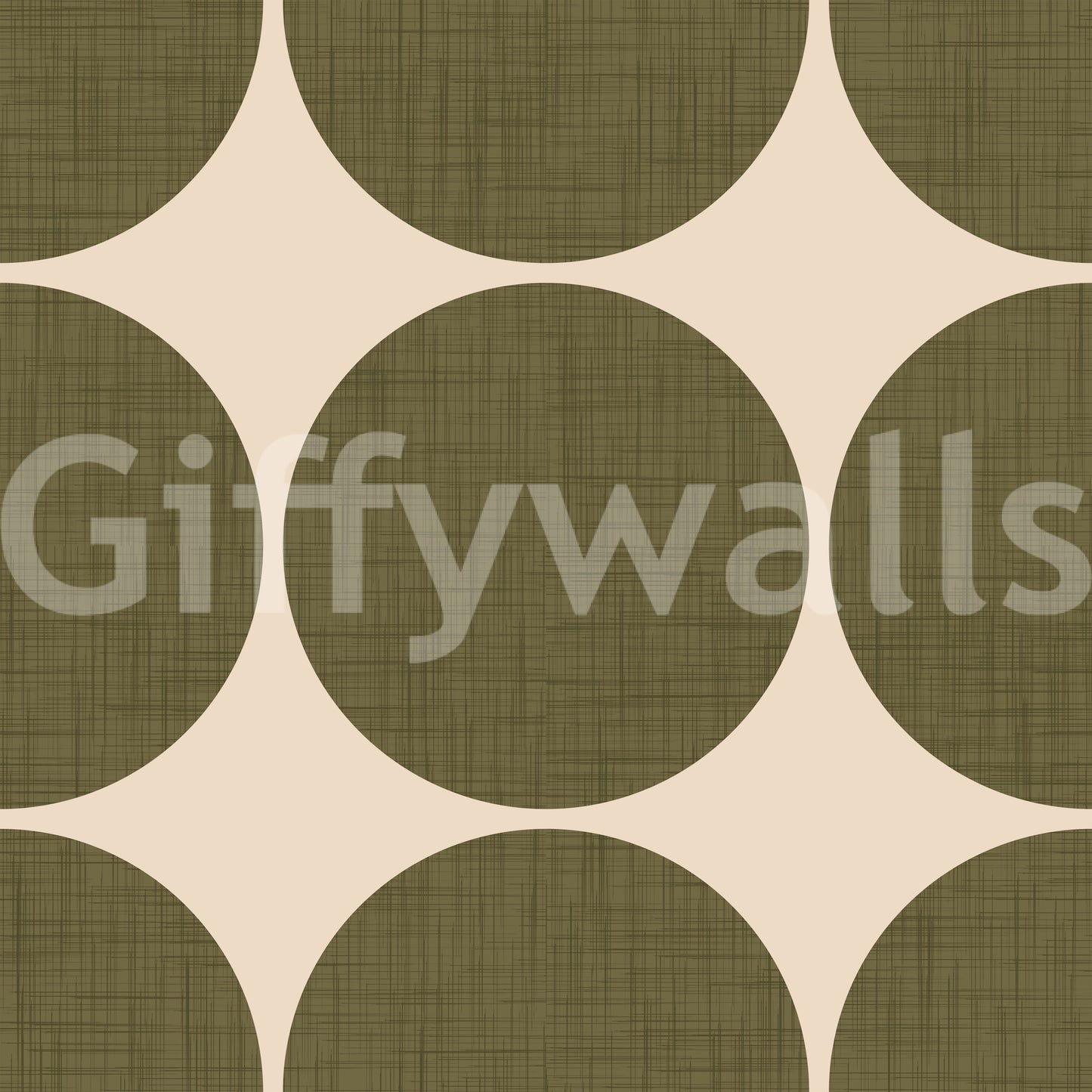 Circles in Linen Wallpaper Earthy hues, staggered patina wall mural.